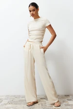 Trendyol Premium Stone Wide Leg Pants Flexible Knitted