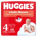 HUGGIES Little Movers plenky 4 (7-18 kg) 66 ks