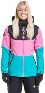 Meatfly Kirsten Womens SNB and Ski Jacket Hot Pink/Turquoise L Ski Jacke