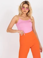 Pink viscose top with thin shoulder straps