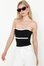 Trendyol Black Tie Detailed Strapless Knitwear Thin Blouse