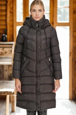 Z6719 DEWBERRY WOMEN'S COAT-LIGHT BLACK