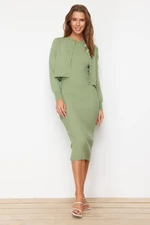 Trendyol Mint Midi Knitwear Basic Cardigan Dress