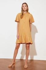 Trendyol Camel Button Detailed Dress