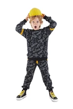 Denokids Cars Boy's Black Tracksuit Set