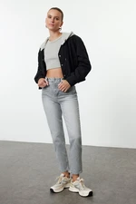 Trendyol Gray High Waist Mom Jeans