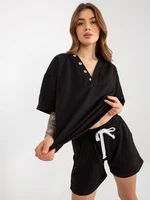 Black summer tracksuit with shorts