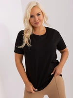 Black oversized blouse with short sleeves