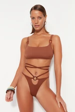 Trendyol Brown Bralette Accessory Bikini Top