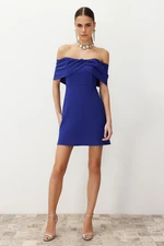 Trendyol Saks Carmen Collar Woven Short Dress