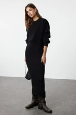 Trendyol Black Midi Knitted Sweater-Dress Set