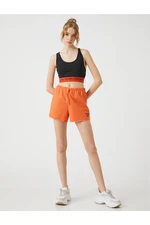 Koton Mini Sports Shorts with Embroidery Detail Tie Waist.