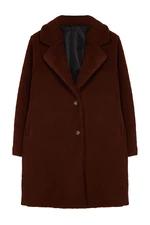 Trendyol Curve Brown Regular Fit Plush Coat