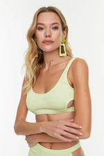 Trendyol Green Textured Cut Out Detailed Bikini Top