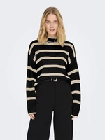 Beige-Black Women's Striped Oversize Sweater JDY Justyna
