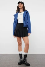 Trendyol Blue Oversize Molded Thin Jacket Coat