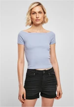 Dámské tričko Off Shoulder Rib violablue