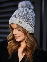 Light gray cap with herringbone