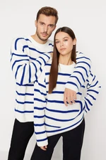 Trendyol Saks Oversize Crew Neck Striped Knitwear Sweater