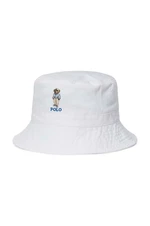 Dětský bavlněný klobouk Polo Ralph Lauren bílá barva, 323945504001