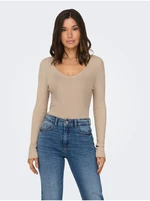 Beige women's ribbed sweater ONLY Julie - Women