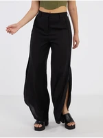 Black women's trousers with linen AWARE by VERO MODA Fia - Ladies