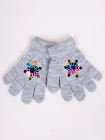 Yoclub Kids's Girls' Five-Finger Gloves With Hologram RED-0068G-AA50-006