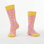 Women's pink socks with bananas