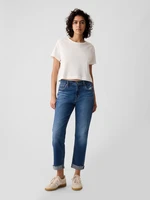 GAP Mid Rise Girlfriend Jeans Washwell - Nők