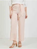 Light pink women's trousers with linen ORSAY - Ladies