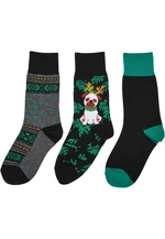 Pug Children's Christmas Socks - 3-Pack Multicolored