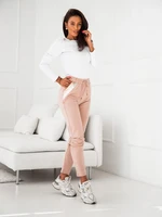 Women's beige cotton sweatpants