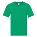 Green T-shirt Original V-neck Fruit of the Loom