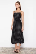 Trendyol Black Polka Dot A-line Midi Woven Dress