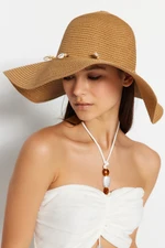 Trendyol Camel Shell Detail Straw Hat for Women