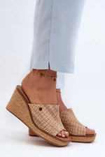 Women's wedge slippers Sergio Leone Beige