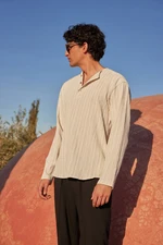 Trendyol Ecru Relaxed Fit Linen Content Shirt