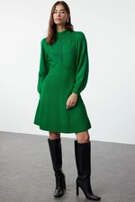 Trendyol Green Mini Knitwear Lace Dress