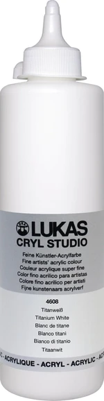 Lukas Cryl Studio Plastic Bottle Akrylová farba Titanium White 500 ml 1 ks