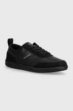 Kožené tenisky Calvin Klein HM0HM00851 LOW TOP LACE UP LTH MIX zelená farba, HM0HM00851