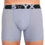 Men's boxers Styx long sports rubber light gray