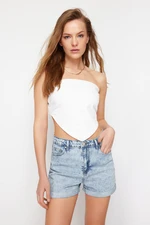 Trendyol Light Blue Folded Leg Denim Shorts