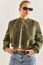 Bianco Lucci Women's Stamp Bomber Jacket