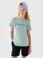 Dívčí tričko s potiskem - tyrkysově