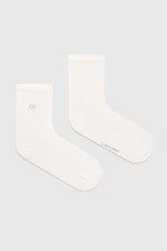 Ponožky Calvin Klein 2-pack dámské, bílá barva, 701227462