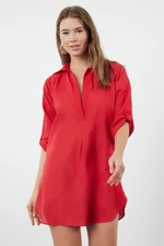 Trendyol Red Mini Woven Beach Dress