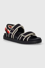 Sandály Tommy Hilfiger CORPORATE SPORTY SANDAL dámské, tmavomodrá barva, FW0FW07737