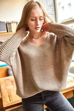 Olalook V-Neck Thessaloniki Knit Oversize Knitwear Sweater