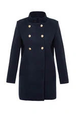 Trendyol Navy Blue Button Detailed Regular Woolen Midi Coat