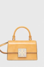 Kožená kabelka Tory Burch žlutá barva